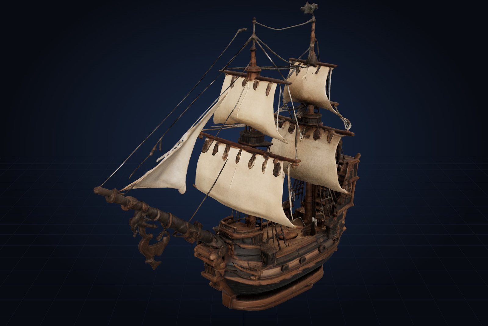 Fantasy galleon generated by Hullforge