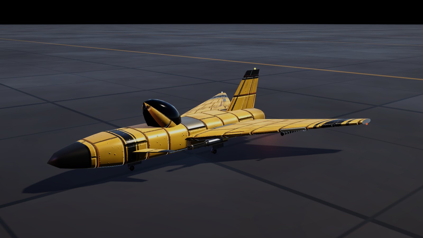 Open canopy and landing gear