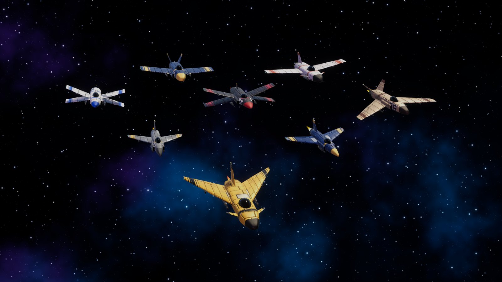 Eight fighters in formation